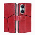 For Huawei Enjoy 60 Pro / nova 11i / Maimang 20 Geometric Stitching Flip Leather Phone Case (Red)