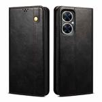 Oil Wax Crazy Horse Texture Leather Phone Case For Huawei Maimang 20 / Enjoy 60 Pro / nova 11i (Black)