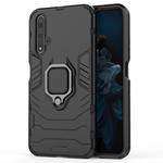 PC + TPU Shockproof Protective Case for Huawei Honor 20, with Magnetic Ring Holder (Black)
