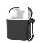 Silicone Charging Box Protective Case with Carabiner for Huawei Honor FlyPods / FlyPods Pro / FreeBuds2 / FreeBuds2 Pro(Black)