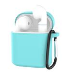 Silicone Charging Box Protective Case with Carabiner for Huawei Honor FlyPods / FlyPods Pro / FreeBuds2 / FreeBuds2 Pro(Mint Green)