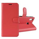 Litchi Texture Horizontal Flip Leather Case for Huawei Y9 (2019), with Holder & Card Slots & Wallet(Red)