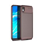 Carbon Fiber Texture Shockproof TPU Case for Huawei Honor 8S (Brown)