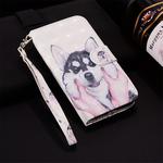 Siberian Husky Pattern Colored Drawing Horizontal Flip Leather Case for Huawei P30, with Holder & Card Slots & Wallet & Lanyard