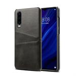 Suteni Calf Texture Protective Case for Huawei P30, with Card Slots (Black)