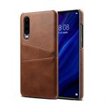 Suteni Calf Texture Protective Case for Huawei P30, with Card Slots (Coffee)