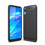 Brushed Texture Carbon Fiber Shockproof TPU Case for Huawei Enjoy 9 (Black)