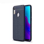 Litchi Texture TPU Shockproof Case for Huawei Honor 8A (Navy Blue)