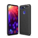 Brushed Texture Carbon Fiber Shockproof TPU Case for Huawei Honor View 20(Black)