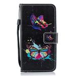 Colorful Butterfly Pattern Horizontal Flip Leather Case for Huawei Honor View 20, with Holder & Card Slots & Wallet