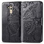 Butterfly Love Flowers Embossing Horizontal Flip Leather Case for Huawei Mate 20 Lite, with Holder & Card Slots & Wallet(Black)