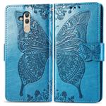 Butterfly Love Flowers Embossing Horizontal Flip Leather Case for Huawei Mate 20 Lite, with Holder & Card Slots & Wallet (Blue)