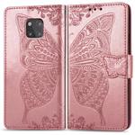 Butterfly Love Flowers Embossing Horizontal Flip Leather Case for Huawei Mate 20 Pro, with Holder & Card Slots & Wallet (Rose Gold)