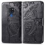 Butterfly Love Flowers Embossing Horizontal Flip Leather Case for Huawei Mate 20, with Holder & Card Slots & Wallet & Lanyard(Black)