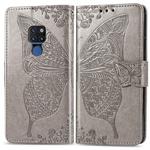 Butterfly Love Flowers Embossing Horizontal Flip Leather Case for Huawei Mate 20, with Holder & Card Slots & Wallet & Lanyard (Grey)