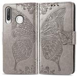 Butterfly Love Flowers Embossing Horizontal Flip Leather Case for Huawei P30 Lite / Nova 4e, with Holder & Card Slots & Wallet & Lanyard (Grey)