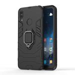 Shockproof PC + TPU Case with Magnetic Ring Holder for Huawei Y7 (2019)(Black)