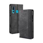 Magnetic Buckle Retro Texture Horizontal Flip Leather Case for Huawei nova 4, with Holder & Card Slots & Wallet (Black)