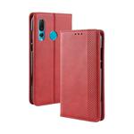 Magnetic Buckle Retro Texture Horizontal Flip Leather Case for Huawei nova 4, with Holder & Card Slots & Wallet (Red)