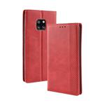 Magnetic Buckle Retro Texture Horizontal Flip Leather Case for Huawei Mate 20 Pro, with Holder & Card Slots & Wallet (Red)