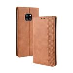 Magnetic Buckle Retro Texture Horizontal Flip Leather Case for Huawei Mate 20 Pro, with Holder & Card Slots & Wallet (Brown)