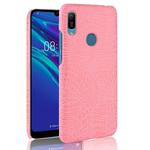 Shockproof Crocodile Texture PC + PU Case for Huawei Y6 (2019) (Pink)