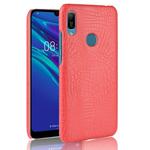 Shockproof Crocodile Texture PC + PU Case for Huawei Y6 (2019) (Red)