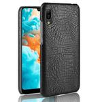 Shockproof Crocodile Texture PC + PU Case for Huawei Y6 Pro (2019) (Black)