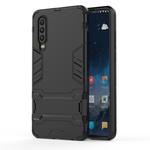 Shockproof PC + TPU Case for Huawei P30, with Holder(Black)