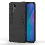 Shockproof PC + TPU Case for Huawei P30 Pro, with Holder(Black)