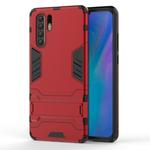 Shockproof PC + TPU Case for Huawei P30 Pro, with Holder(Red)