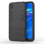 Shockproof PC + TPU Case for Huawei Enjoy 9, with Holder (Black)