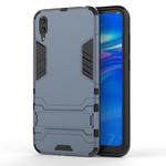 Shockproof PC + TPU Case for Huawei Enjoy 9, with Holder (Navy Blue)