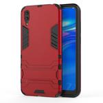 Shockproof PC + TPU Case for Huawei Enjoy 9, with Holder (Red)