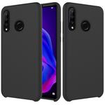 Solid Color Liquid Silicone Dropproof Protective Case for Huawei P30 Lite/Nova 4e(Black)