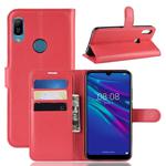 Litchi Texture Horizontal Flip Leather Case for Huawei Y6 2019, with Wallet & Holder & Card Slots(Red)