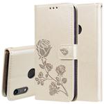 Rose Embossed Horizontal Flip PU Leather Case for Huawei Honor 8A/Y6 2019, with Holder & Card Slots & Wallet(Gold)
