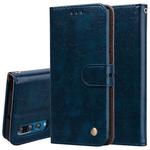 Business Style Oil Wax Texture Horizontal Flip Leather Case for Huawei P30, with Holder & Card Slots & Wallet (Blue)