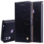 Business Style Oil Wax Texture Horizontal Flip Leather Case for Huawei Honor 8C, with Holder & Card Slots & Wallet (Black)