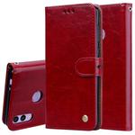 Business Style Oil Wax Texture Horizontal Flip Leather Case for Huawei Honor 8C, with Holder & Card Slots & Wallet (Red)