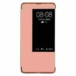 Litchi Texture Smart Horizontal Flip Leather Case for Huawei Mate 20 X, With Call Display ID (Rose Gold)