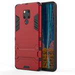 Shockproof PC + TPU Case for Huawei Mate 20 X, with Holder(Red)