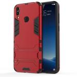 Shockproof PC + TPU Case for Huawei Honor 8C, with Holder(Red)