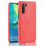 Shockproof Crocodile Texture PC + PU Case for Huawei P30 Pro (Red)