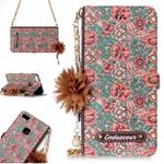 For Huawei  P10 Lite Impatiens Balsamina Pattern Horizontal Flip Leather Case with Holder & Card Slots & Pearl Flower Ornament & Chain