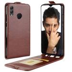 Business Style Vertical Flip Leather Protective Back Cover Case for Huawei Honor 8X, with Card Slot(Brown)