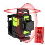 902CR 2×360 Degrees Laser Level Covering Walls and Floors 8 Line Red Beam IP54 Water / Dust proof(Red)