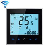 LCD Display Air Conditioning 4-Pipe Programmable Room Thermostat for Fan Coil Unit, Supports Wifi (Black)