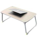 HL36 Leather Surface Portable Folding Small Table Desk Holder Stand for Laptop / Notebook, Support 18 inch and Below Laptops, Max Load Weight: 30kg, Desk Surface Size: 70x36x32.5cm(Khaki Grey)
