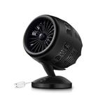 Portable Adjustable Mini USB Charging Air Convection Cycle Desktop Electric Fan Air Cooler, Support 2 Speed Control (Black)